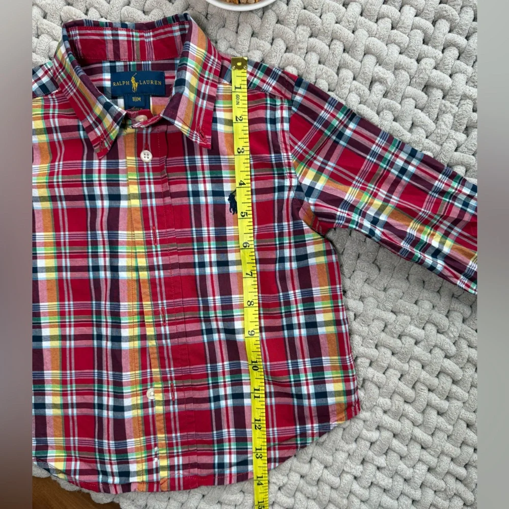 Ralph Lauren | Baby Cotton Classic Red Plaid Button Up | 18 Months